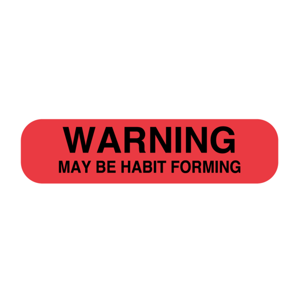 Nevs Warning May Be Habit Forming 3/8" x 1-1/2" PAUX-130